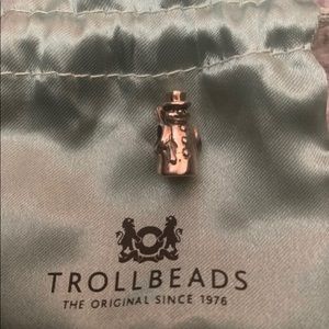 Snowman Troll Bead - Silver